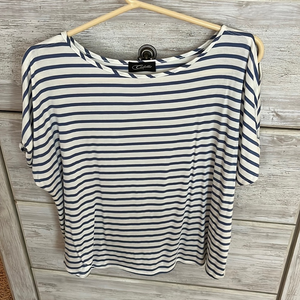 Blue and white stripped shirt
